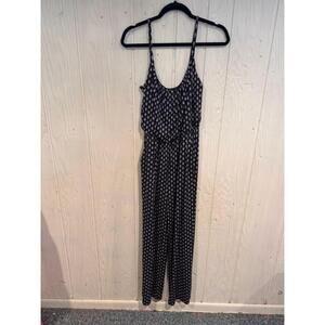 Women's Kaileigh Blue and White Printed Jumpsuit Size S